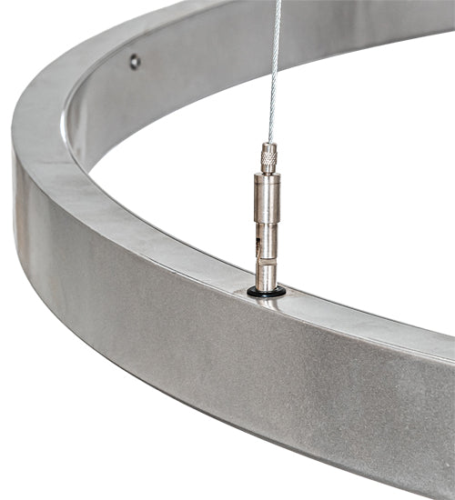 Meyda Lighting Anillo Halo 50" LED Nickel Pendant Light With White Statuario Idalight Shade