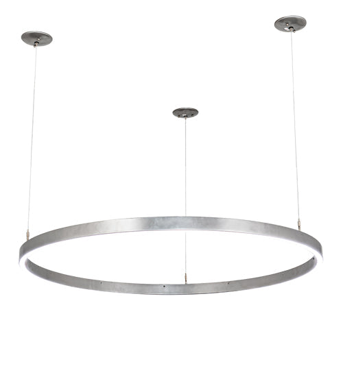 Meyda Lighting Anillo Halo 50" LED Nickel Pendant Light With White Statuario Idalight Shade