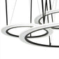Meyda Lighting Anillo Pairando 84" 3-Ring LED Cascading Pendant Light With White Statuario Idalight Shade Glass
