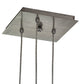 Meyda Lighting Anjou 14" 3-Light Brushed Champagne Cascading Pendant Light With Blue & Gray Shade Glass