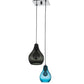 Meyda Lighting Anjou 15" 2-Light Brushed Champagne Cascading Pendant Light With Grey & Blue Shade Glass