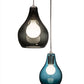 Meyda Lighting Anjou 15" 2-Light Brushed Champagne Cascading Pendant Light With Grey & Blue Shade Glass