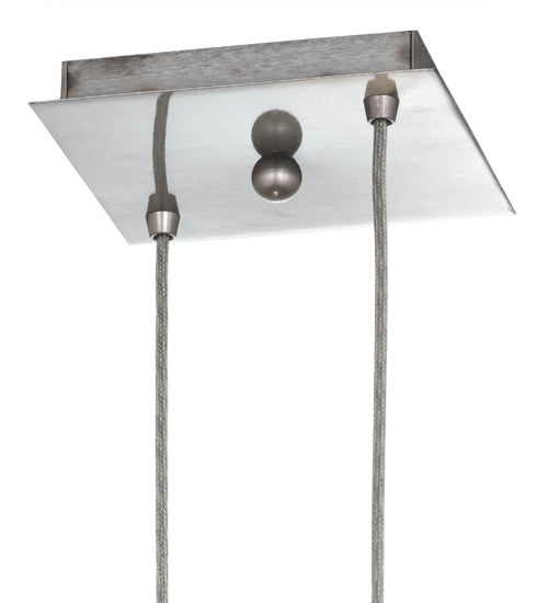 Meyda Lighting Anjou 15" 2-Light Brushed Champagne Cascading Pendant Light With Grey & Blue Shade Glass
