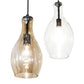 Meyda Lighting Anjou 45" 9-Light Satin Black Wrought Iron Pendant Light With Clear & Champagne Shade Glass