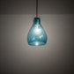 Meyda Lighting Anjou 8" Brushed Champagne Mini Pendant Light With Blue Shade Glass