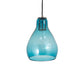 Meyda Lighting Anjou 8" Brushed Champagne Mini Pendant Light With Blue Shade Glass