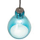 Meyda Lighting Anjou 8" Brushed Champagne Mini Pendant Light With Blue Shade Glass