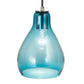 Meyda Lighting Anjou 8" Brushed Champagne Mini Pendant Light With Blue Shade Glass