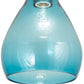 Meyda Lighting Anjou 8" Brushed Champagne Mini Pendant Light With Blue Shade Glass