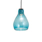Meyda Lighting Anjou 8" Brushed Champagne Mini Pendant Light With Blue Shade Glass
