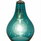 Meyda Lighting Anjou 84" 14-Light Brushed Champagne Cascading Pendant Light With Blue & Gray Shade Glass