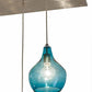 Meyda Lighting Anjou 84" 14-Light Brushed Champagne Cascading Pendant Light With Blue & Gray Shade Glass