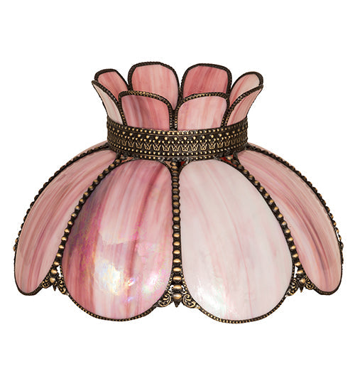 Meyda Lighting Annabelle 18" Pink Iridescent Shade Glass