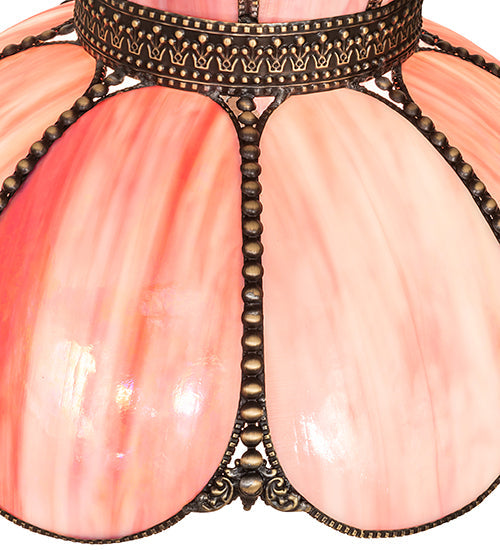 Meyda Lighting Annabelle 18" Pink Iridescent Shade Glass