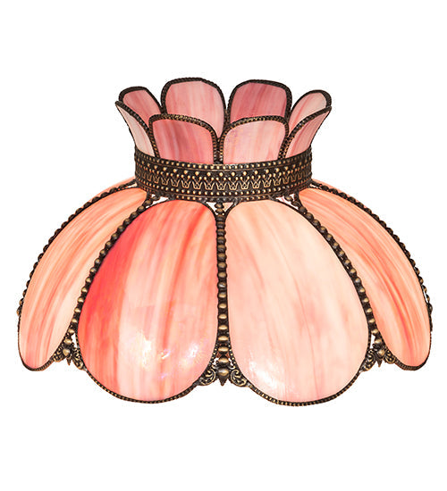 Meyda Lighting Annabelle 18" Pink Iridescent Shade Glass