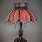 Meyda Lighting Annabelle 22" 2-Light Mahogany Bronze Table Lamp With Pink Iridescent Shade Glass