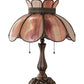 Meyda Lighting Annabelle 22" 2-Light Mahogany Bronze Table Lamp With Pink Iridescent Shade Glass