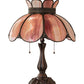 Meyda Lighting Annabelle 22" 2-Light Mahogany Bronze Table Lamp With Pink Iridescent Shade Glass