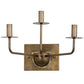 Meyda Lighting Annacostia 19" 3-Light Chemical Antique Brass Wall Sconce With White Fabric Shade