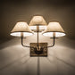 Meyda Lighting Annacostia 19" 3-Light Chemical Antique Brass Wall Sconce With White Fabric Shade