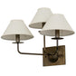Meyda Lighting Annacostia 19" 3-Light Chemical Antique Brass Wall Sconce With White Fabric Shade