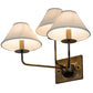 Meyda Lighting Annacostia 19" 3-Light Chemical Antique Brass Wall Sconce With White Fabric Shade