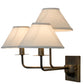 Meyda Lighting Annacostia 19" 3-Light Chemical Antique Brass Wall Sconce With White Fabric Shade