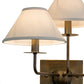 Meyda Lighting Annacostia 19" 3-Light Chemical Antique Brass Wall Sconce With White Fabric Shade