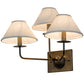 Meyda Lighting Annacostia 19" 3-Light Chemical Antique Brass Wall Sconce With White Fabric Shade