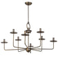 Meyda Lighting Annacostia 42" 9-Light Antique Brass Chandelier With White Fabric Shade