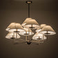 Meyda Lighting Annacostia 42" 9-Light Antique Brass Chandelier With White Fabric Shade