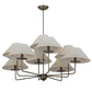Meyda Lighting Annacostia 42" 9-Light Antique Brass Chandelier With White Fabric Shade