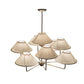Meyda Lighting Annacostia 42" 9-Light Antique Brass Chandelier With White Fabric Shade