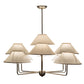 Meyda Lighting Annacostia 42" 9-Light Antique Brass Chandelier With White Fabric Shade