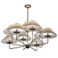Meyda Lighting Annacostia 42" 9-Light Antique Brass Chandelier With White Fabric Shade