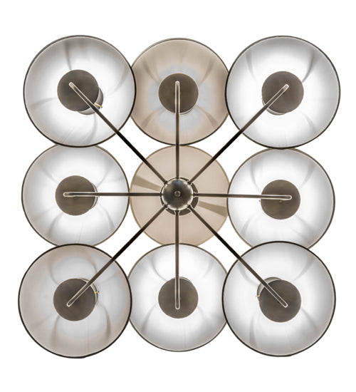 Meyda Lighting Annacostia 42" 9-Light Antique Brass Chandelier With White Fabric Shade