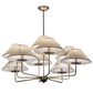 Meyda Lighting Annacostia 42" 9-Light Antique Brass Chandelier With White Fabric Shade