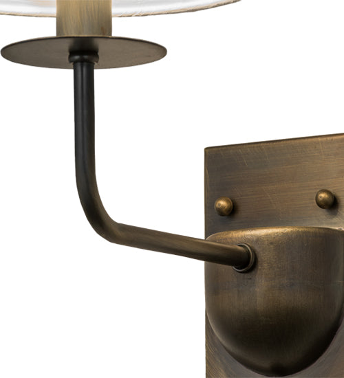 Meyda Lighting Annacostia 8" Antique Brass Wall Sconce With White Fabric Shade