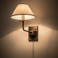 Meyda Lighting Annacostia 8" Antique Brass Wall Sconce With White Fabric Shade
