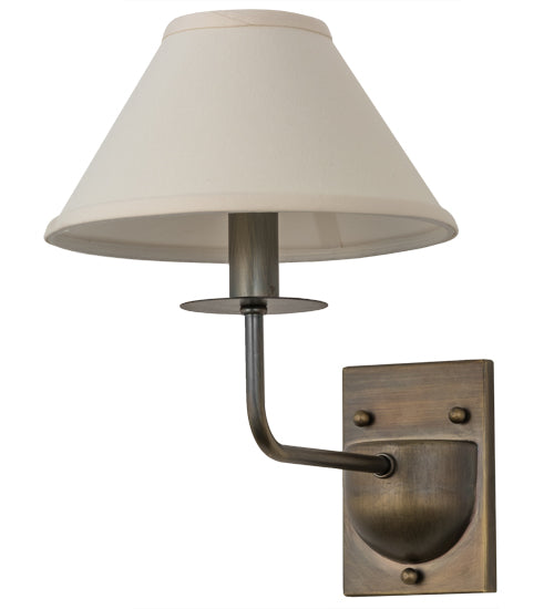 Meyda Lighting Annacostia 8" Antique Brass Wall Sconce With White Fabric Shade