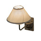 Meyda Lighting Annacostia 8" Antique Brass Wall Sconce With White Fabric Shade