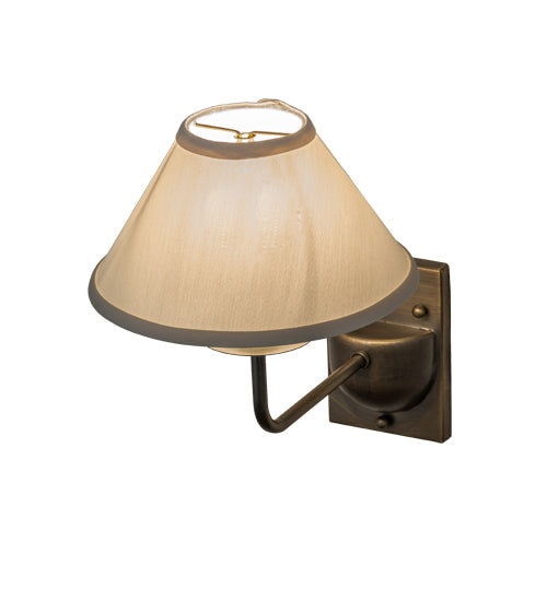 Meyda Lighting Annacostia 8" Antique Brass Wall Sconce With White Fabric Shade
