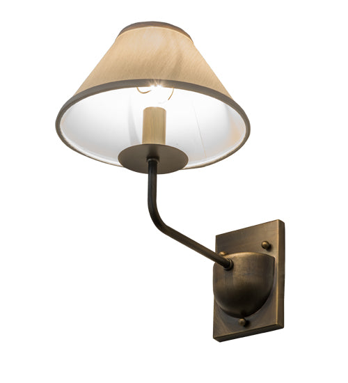 Meyda Lighting Annacostia 8" Antique Brass Wall Sconce With White Fabric Shade