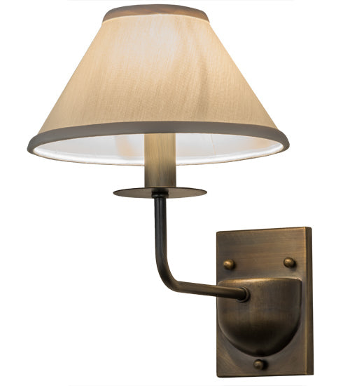 Meyda Lighting Annacostia 8" Antique Brass Wall Sconce With White Fabric Shade