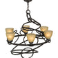 Meyda Lighting Anneau 29" 6-Light Timeless Bronze Chandelier With Beige Quartz Shade Glass