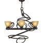 Meyda Lighting Anneau 29" 6-Light Timeless Bronze Chandelier With Beige Quartz Shade Glass