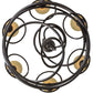 Meyda Lighting Anneau 29" 6-Light Timeless Bronze Chandelier With Beige Quartz Shade Glass