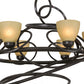 Meyda Lighting Anneau 29" 6-Light Timeless Bronze Chandelier With Beige Quartz Shade Glass
