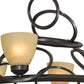 Meyda Lighting Anneau 29" 6-Light Timeless Bronze Chandelier With Beige Quartz Shade Glass