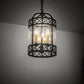 Meyda Lighting Antencio 12" 3-Light Gunmetal Pendant Light With Clear Seeded Shade Glass